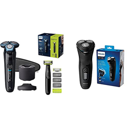 Afeitadora eléctrica Series 7000 Wet & Dry Shaver de Philips + Afeitadora eléctrica, cabezales pivotantes y flexibles 5D, cortapatillas desplegable pa precio