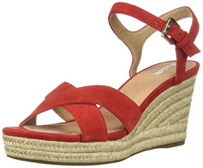 Geox D Soleil A, Sandalias Hombre, Scarlet, 39 EU