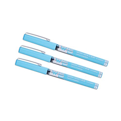 3 BOLÍGRAFOS W5 TINTA LÍQUIDA STARPLAST - Pigmento profesional, larga duración, punta fina 0.5mm para escribir - TURQUESA