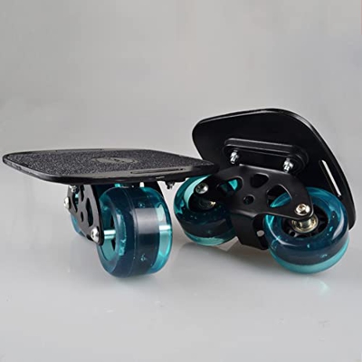 SYCARPET Azul Patines de Deriva de Carretera con Ruedas portátiles Placa Antideslizante Monopatín Dividido de Aluminio con luz de Flash y Ruedas de Po