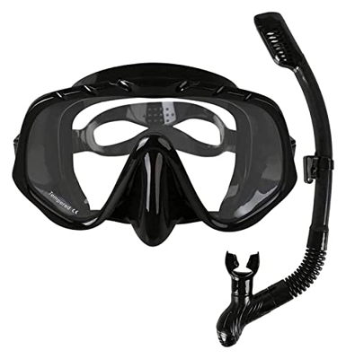 QHYTL Máscara de esnórquel de Buceo Máscara de Buceo subacuática Profesional Equipo de Deportes acuáticos de visión Amplia con Lente antivaho de una P
