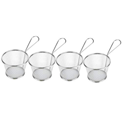 Cesta para Freír de 4 Piezas, Filtro de Alimentos Fritos de Acero Inoxidable 304 con Asa para Hervir Al Vapor, Freír, Escurrir, Enjuagar precio