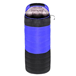 Lixada Saco de Dormir Ultraligero Compresible Multifuncional Saco de Dormir Rectangular (Temperatura Ajustable de Tres velocidades Mejorada - Azul Neg precio