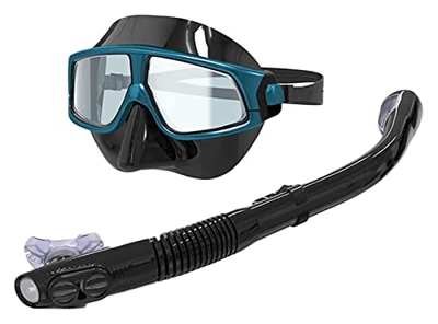 QHYTL Máscaras de Buceo Traje de esnórquel Gafas de Buceo para Adultos Esnórquel en seco Equipo de esnórquel Multicolor panorámico Unisex
