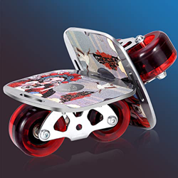 SYCARPET Patines portátiles de la Deriva del Camino del Rodillo, Placa Antideslizante Camión de Aluminio con Ruedas de PU con luz roja de Destello y r en oferta