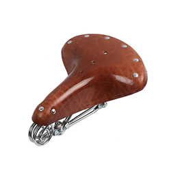 ZGZP ZWF Store Nueva Bicicleta Vintage Retro Cuero Sadde Bicicleta Ciclo Cuero sillín Asiento Primavera cómodo cojín MTB Road Ciclismo sillín (Color : características