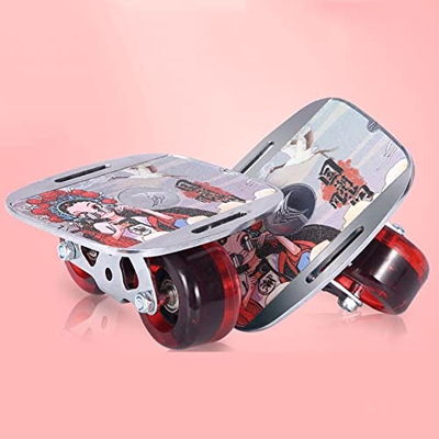 SYCARPET Patines portátiles de la Deriva del Camino del Rodillo, Placa de Aluminio Antideslizante con Ruedas de PU con luz roja de Destello para Princ