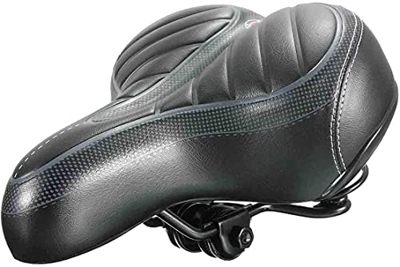 Cojín para Asiento de Bicicleta, Asiento Delantero para Bicicleta más cómodo, Base de Acero PU, Espuma Gruesa y Suave, Bicicleta Ancha y Grande