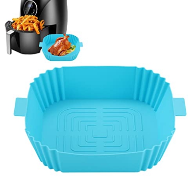 Olla De Silicona Para Freidora De Aire Con Asa | Accesorios Para Horno De Cocción Reutilizables Resistentes Al Calor, Cesta De Transporte De Silicona 