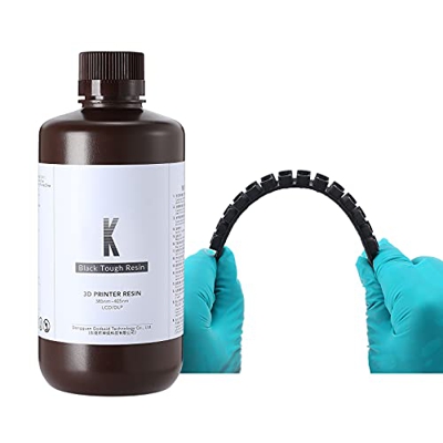 Resina de impresora 3D resistente RESIONE, ABS no quebradizo como resina 3D resistente y rígida para impresión 3D LCD UV 405nm (negro 500g)