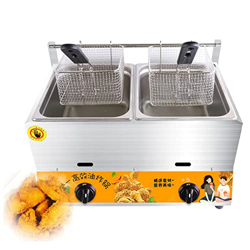 SAIAODI Comercial Freidora, Freidoras Al Aire Libre con Cestas de Propano, Freidora de Propano, Freidora Profunda de Acero Inoxidable para Cocina/Rest precio