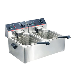 ZYFC Freidora Comercial, Freidora Eléctrica Cesta y Tapa para Freidora de Acero Inoxidable, Perilla de Termostato Automática y Protección de Límite de características