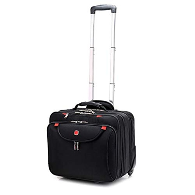 WANWEN Maleta Trolley Equipaje de Mano Bolsa de Computadora de Negocios Bolsa de Viaje Ligera 4 Ruedas Giratorias (Color : Black, Size : 42 * 25 * 35c