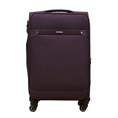 WANWEN Cabina de Ruedas Ligera aprobada Bolsa de Viaje Maleta Trolley Equipaje de Mano, Negro/marrón/púrpura (Color : Purple, Size : 42 * 23 * 61cm(24