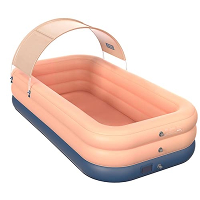 XIALIUXIA Piscina Hinchable Grande, Piscinas Hinchables Infantiles Grandes con Bomba de Aire InaláMbrica Rectangulares Piscinas Desmontables, inflado 