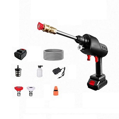 Hidrolimpiadora de Coche Inalámbrica 21Vcon Accesorios Hidrolimpiadora Eléctrica Portátil para Coches para Coches Jardines Terrazas Trabajos de Limpie