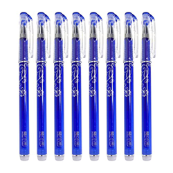 QAQHZW 8 Borrable Boligrafos de Gel con Borrador, Pluma de Tinta Borrables Roller Bolígrafo Punta de 0,5 mm Bolis de Colores para Niños, Estudiantes y precio