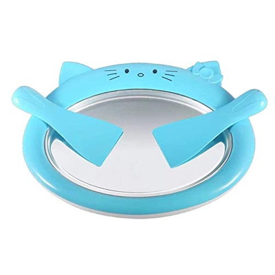 WETG Ice Cream Maker Instant Yogurt Freeze Pan Ice Roll Pan para Yogur Helado Casero Saludable Congelado, Azul