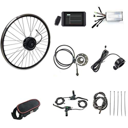 Kit de conversión de Bicicleta eléctrica Motor de Rueda Delantera 1000W Bike Kit Motor de Cubo de 48V con Controlador de Pantalla LCD Pas Palanca de F en oferta
