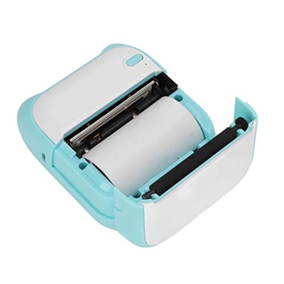 Impresora Inalámbrica, Operación de Carga USB Seguridad Azul Salida de Papel Rápida Mini Impresora Térmica Impresión con un Clic para la Escuela para 