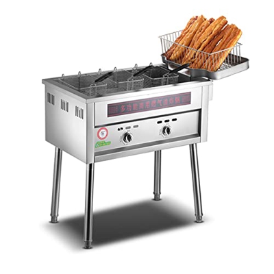 Freidora Industriales para Exteriores con Cesta y Soporte, Freidora con Drenaje, Soporte Desmontable, Freidoras de Acero Inoxidable de Alta Capacidad,