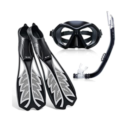 Gafas de Buceo Aletas de máscara Juego de esnórquel Juego de aletas de apnea Máscara ajustable Aletas de esnórquel Buceo con esnórquel semiseco Juego  en oferta