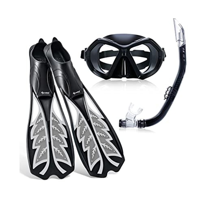 Gafas de Buceo Aletas de máscara Juego de esnórquel Juego de aletas de apnea Máscara ajustable Aletas de esnórquel Buceo con esnórquel semiseco Juego 