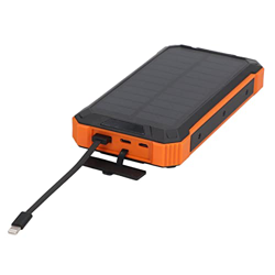 Omabeta Banco de Energía Solar a Prueba de Agua, Uso Amplio del Banco de Energía Solar con Luz LED ABS Naranja 5V con Cable Tipo C para Caminar características