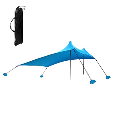 FAJIA Carpa de Playa Refugio para el Sol con Sacos de Arena para Acampar Pesca Senderismo Patio Trasero Parque de Playa,Sun Shelter with Sand Bag