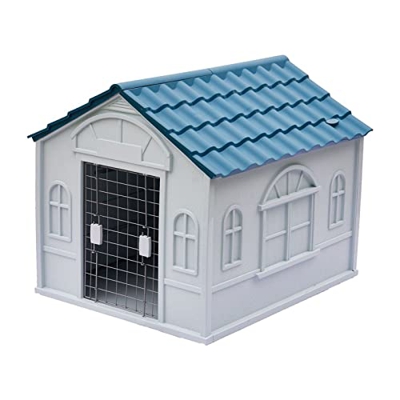 FMOPQ Baa Dog House For Large Dogs Plastic Outdoor Dog House Waterproof Puppy Shelter Kennel with Air Vents and Door Dog Log Cabin Plastic Durable Dog