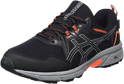 Asics Gel-Venture 8 WP, Trail Running Shoe Hombre, Black/Shocking Orange, 44.5 EU