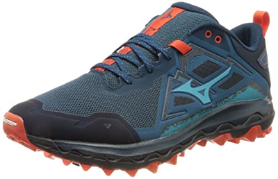 Mizuno Wave Mujin 8, Zapatillas de Trail Running Hombre, Moroccan Blue/Algiers Blue/Grenadine, 45 EU