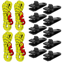 FAJIA 10pcs Clips de Abrazaderas para toldo de Tienda con tensores de Tienda de Ajuste de Cables Guyline para Tienda de campaña Senderismo Camping Moc precio