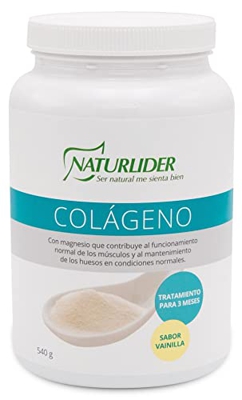 Complemento alimenticio a base de colágeno y magnesio con sabor a vainilla NATURLIDER 540 g.