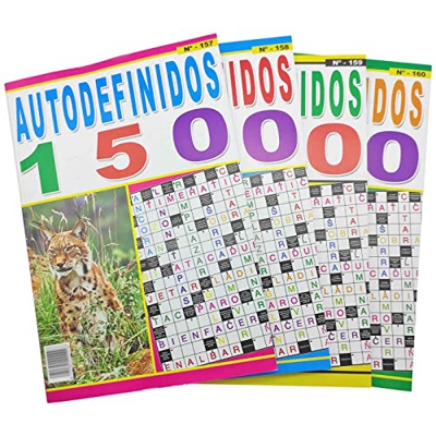 Tradineur - Pack de 4 autodefinidos clásicos, Pasatiempos para Adultos, Incluyen soluciones al Final, aficiones, Verano (Nº 157, 158, 159 y 160)