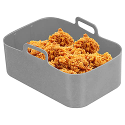 Sartén Silicona Freidora Aire 1/2 Piezas, Ninja Foodi Dual DZ201 Freidora Aire 8 Cuartos Galón Cesta Rectangular Freidora Aire, Revestimiento Freidora características