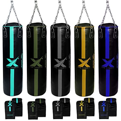 XN8 Saco de Boxeo VACÍO - Bolsa de Boxeo 4ft-5ft para Kick Boxing - MMA Muay Thai Artes Marciales Tarea Pesada Entrenamiento
