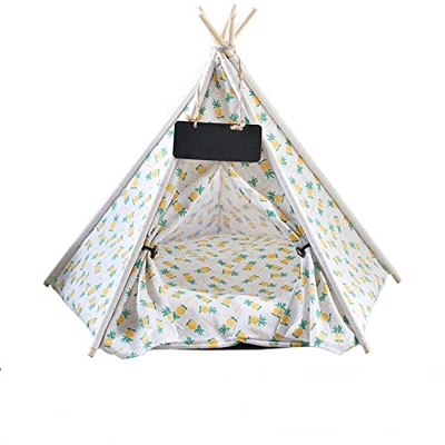 thematys Tienda de mascotas para perros y gatos, tipi con cojín, cama para perros, cesta para gatos, lavable (L, Style 13)