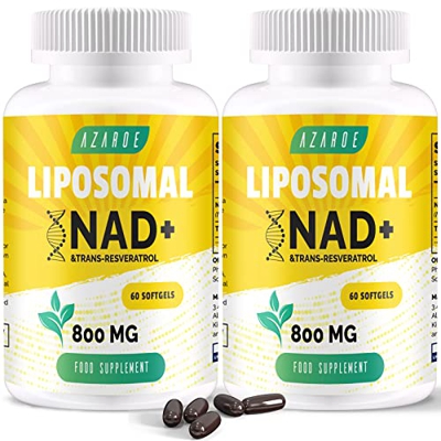 NAD+ liposomal y Trans-Resveratrol 800mg cápsulas blandas, alternativa al NMN más eficiente que el NMN, alta absorción, suplemento real de NAD+ para l