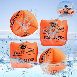 Umllpet Manguitos para niños, 4 unidades, para bebés de 1 año a 6 años, ayuda segura en la piscina, en el mar y en el lago, peso recomendado de 15 a 3 características