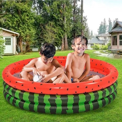 Solmar Piscina Hinchable Infantil Sandía 100L +2A Rojo/Verde Ø100x30 cm