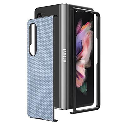 Compatible con Samsung Galaxy Z Fold 3 Flip Split Dos en uno Todo Incluido PC Material Mobile Phone Case (Azul)