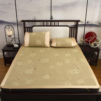 Desconocido Colchón de ratán Estudiantes Adultos Verano Cool Cozy King Size Estera de Dormir Transpirable Colchoneta de Cama portátil Plegable (Color 