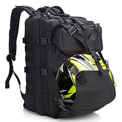 YOUNGOA Mochila Moto Hombre, Mochila Militar Tactica, Negra Impermeable Bolsa Casco Moto, Portátil Mochila Trekking para Supervivencia, Acampada características