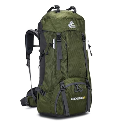 AOOF Mochila de Senderismo Bolsa de montañismo Bolsa de Viaje, Mochila para Exteriores de Gran Capacidad de 60L Bolsa de Camping, Cubierta de Lluvia L