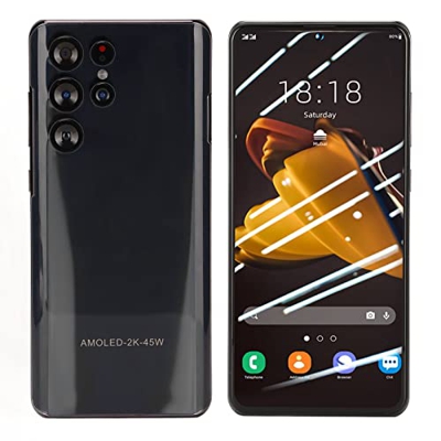 ciciglow Teléfono Inteligente Desbloqueado de 6,82 Pulgadas, Red 3G Teléfono Móvil Negro 6GB RAM 64GB ROM, Teléfono Celular Desbloqueado 110‑240V para