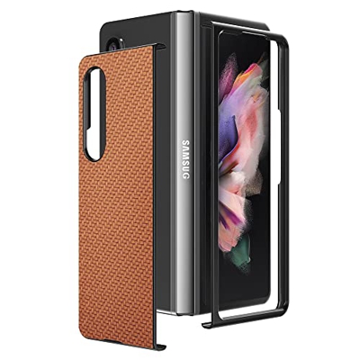 Begalor Compatible con Samsung Galaxy Z Fold 3 Flip Split Dos en uno Todo Incluido PC Material Mobile Phone Case (marrón)