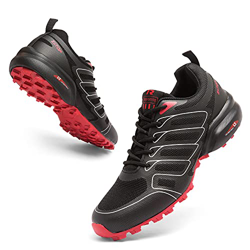 Zapatillas de correr para hombre, transpirables, para senderismo, senderismo, senderismo, arco de apoyo al aire libre, Red, 39 2/3 EU precio