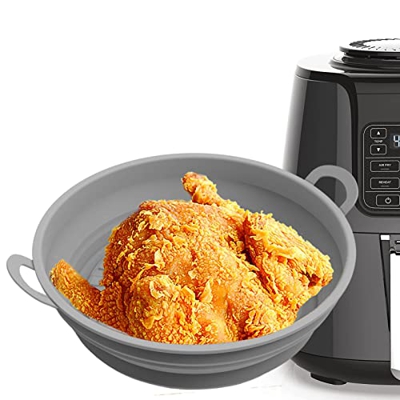 eslm Olla de Silicona para freidora de Aire - Revestimientos de freidora de Aire de Grado alimenticio de fácil Limpieza,Bandeja Antiadherente para fre