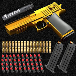 Yqz Shell Ejection Soft Bullet Toygun,Pistola de Juguete de Bala Suave con Cargador de Expulsión y Silenciador, Niños,Divertido Juego Al Aire Libre características
